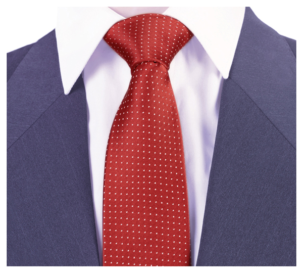 ŻAKARDOWY Krawat Męski w Groszki RC15 - obrazek 2